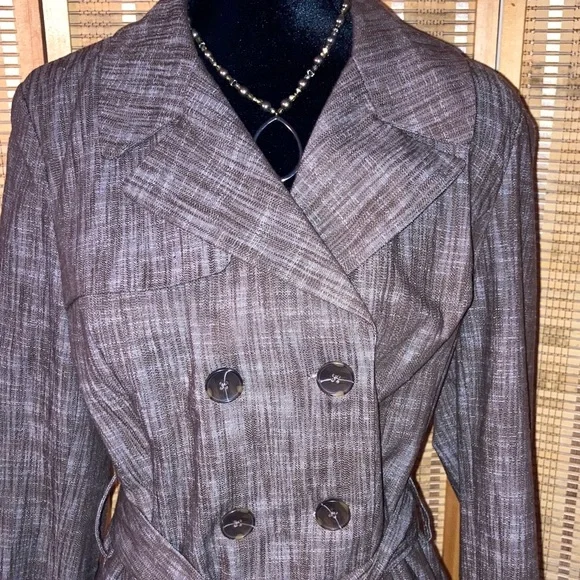Sandro/ Women’s Brown Belted Double Breasted Blazer/Jacket - Size Large - Picture 2 of 11
